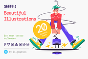 Shhhh! Illustration Kit, a Templates & Theme by ls-illustrations (Thumbnail 1 of 6)
