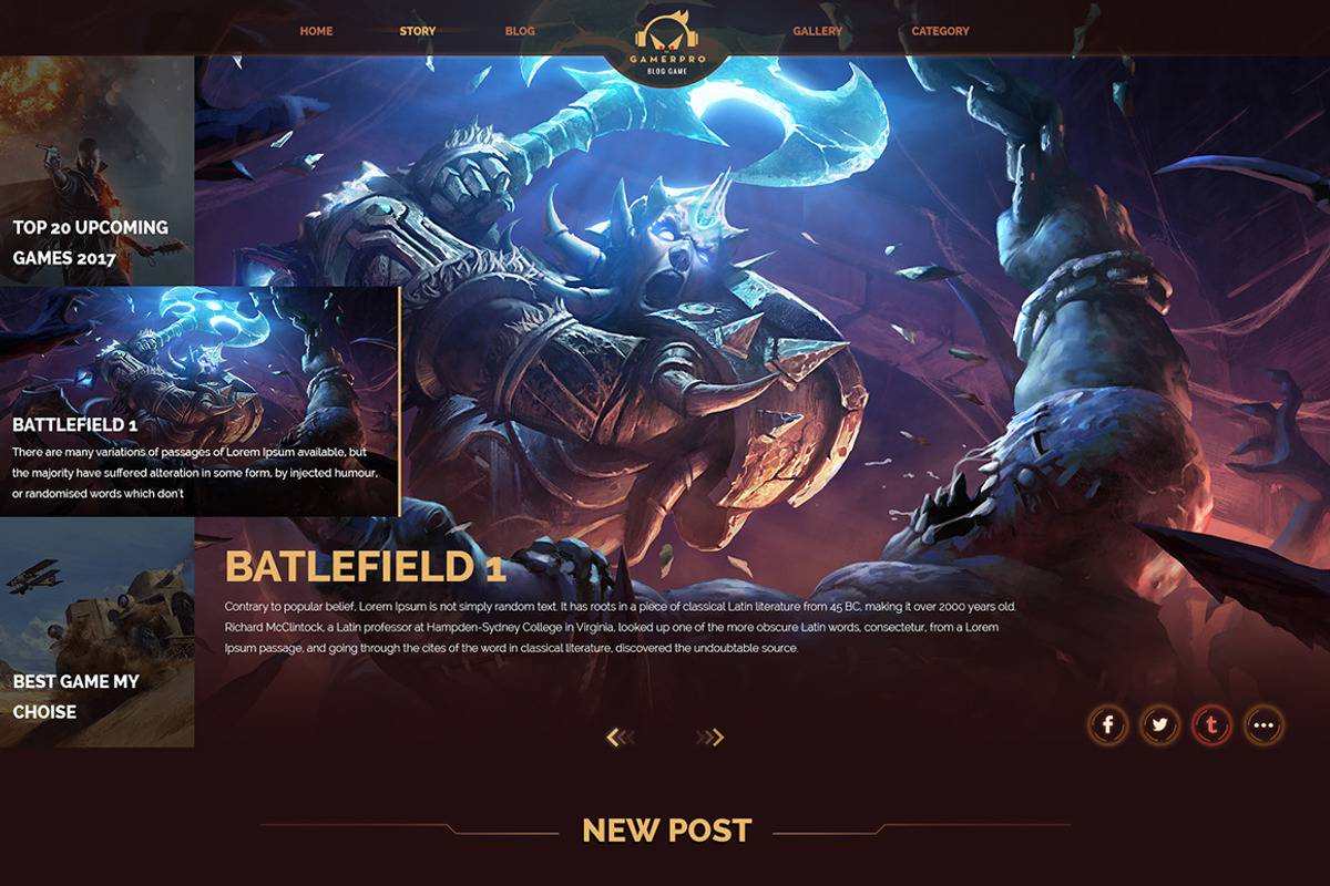 Gamepro - Fantacstic Gamer Site PSD, a Websites & App Template by Knighthemes (Photo 2 of 10)
