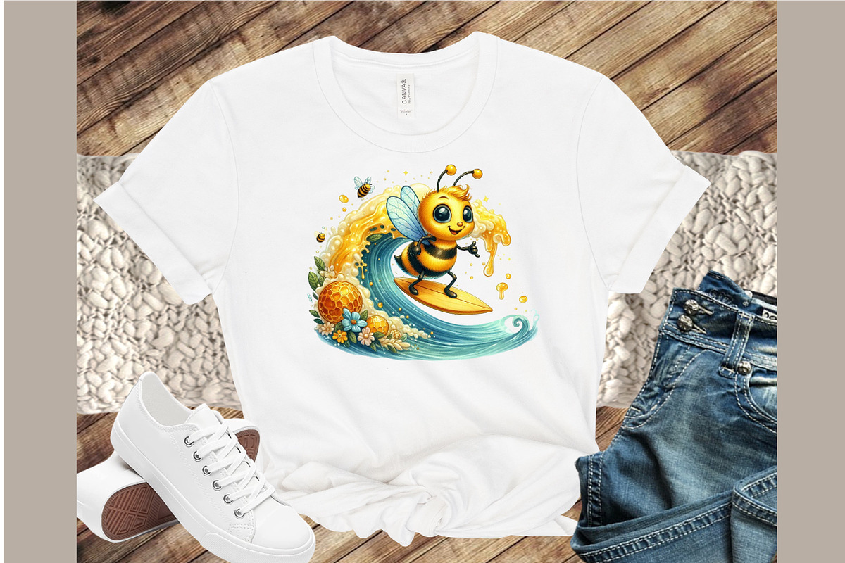 Watercolor Summer Cute Bee Clipart, an Illustration by Sublimation Artist (Photo 4 of 6)