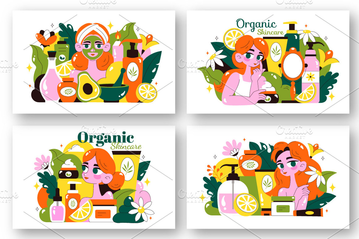 10 Organic Skin Care Illustration, a Person Illustration by denayunebgt (Photo 2 of 4)