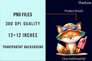 Watercolor Summer Animals PNG, an Illustration by SinaCreation (Thumbnail 4 of 5)