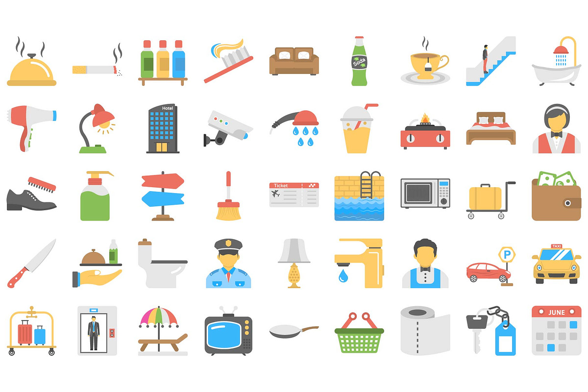 Hotel and Restaurant Icon Set., an Icon by Vector Portal (Photo 2 of 6)