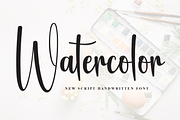 Watercolor | Script Font, a Handwritten Font by Scratchones (Thumbnail 1 of 8)