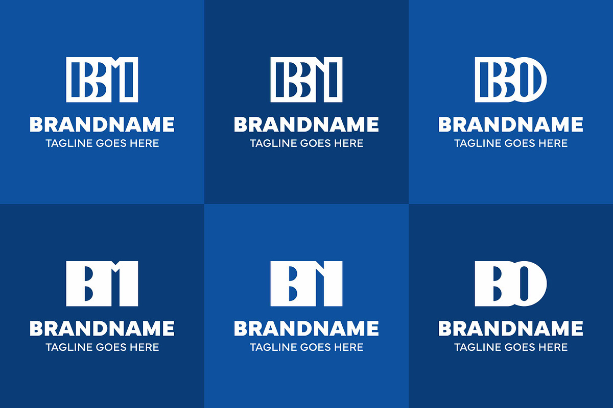Letters BM BN BO Monogram Logo Set, a Branding & Logo Template by Pray Art Design Studio (Photo 2 of 2)