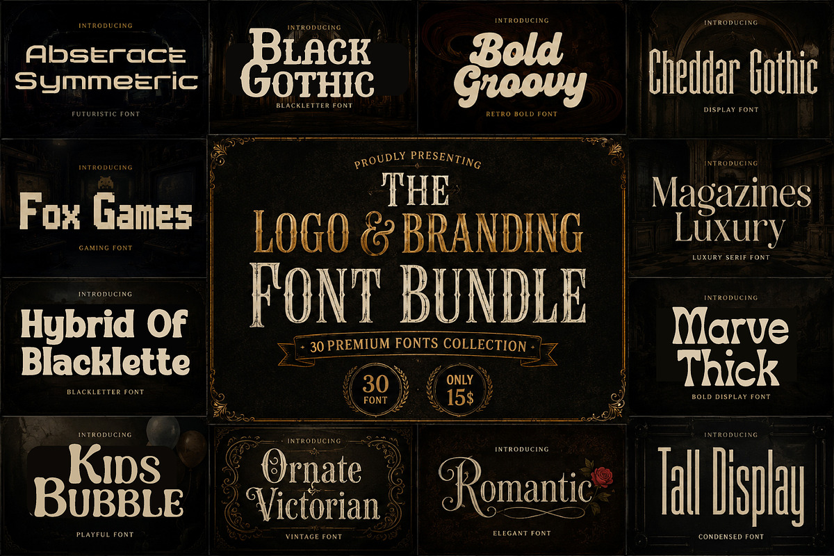 The Logo & Branding Font Bundle, a Serif Font by Wow Magic (Photo 1 of 20)