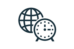World clock showing global time and, a Technology Illustration by Aimagenarium@gmail.com