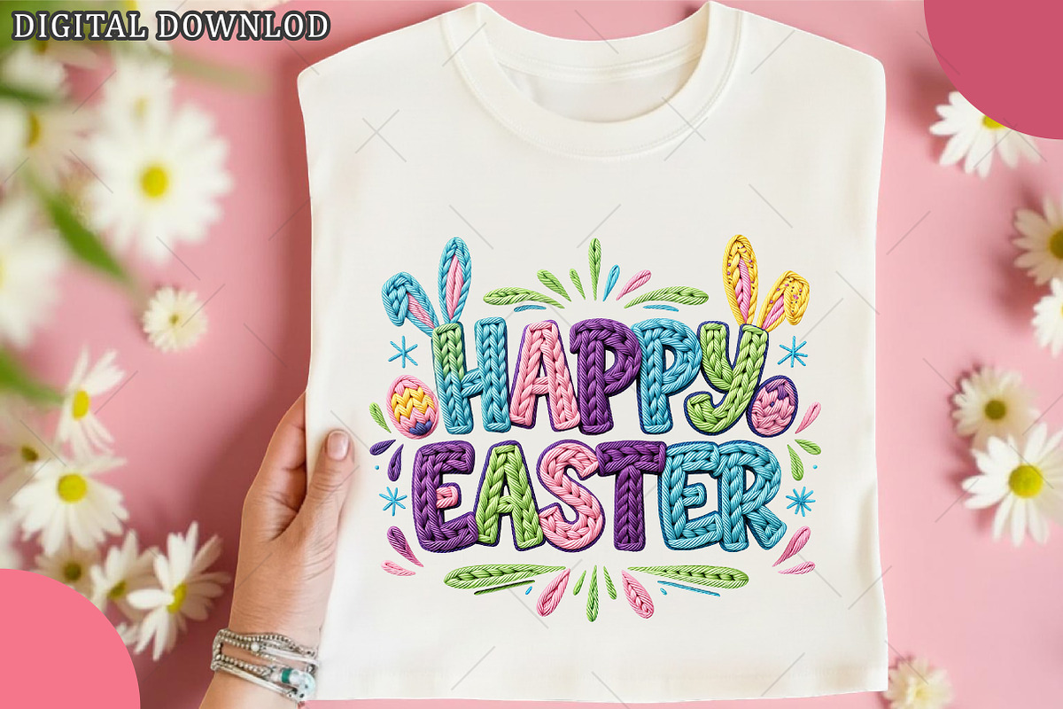 Faux Yarn Happy Easter Png, an Illustration by OK Design (Photo 2 of 6)