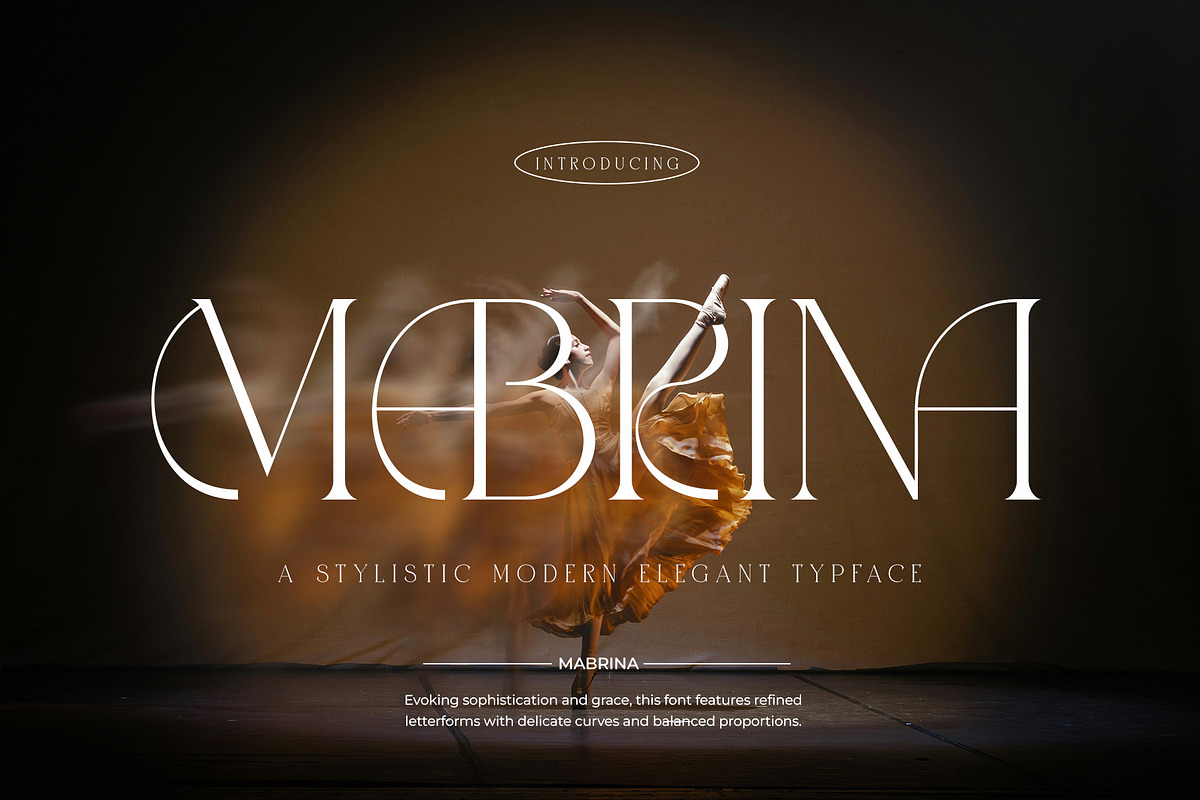 Mabrina Elegant Ligature Serif, a Serif Font by Alfinart (Photo 1 of 9)