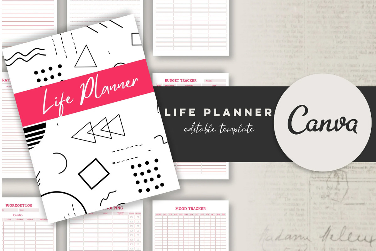 Printable Life Planner Template, a Stationery Template by Design House (Photo 1 of 9)