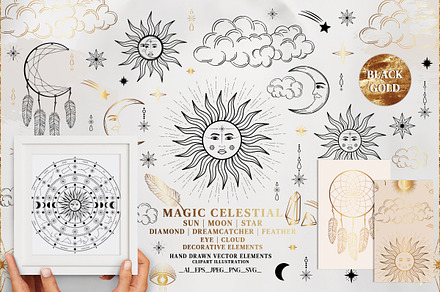 Magic Collection. Decorative Clipart, a Decorative Illustration by Diana Kovach