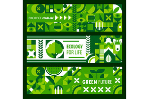 Environment banners with shapes, a Decorative Illustration by Buch&Bee