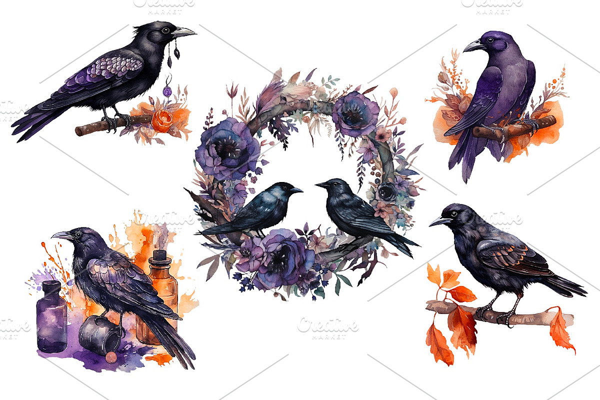 Halloween, big holiday set., an Object Illustration by AkvarelRiver (Photo 5 of 10)