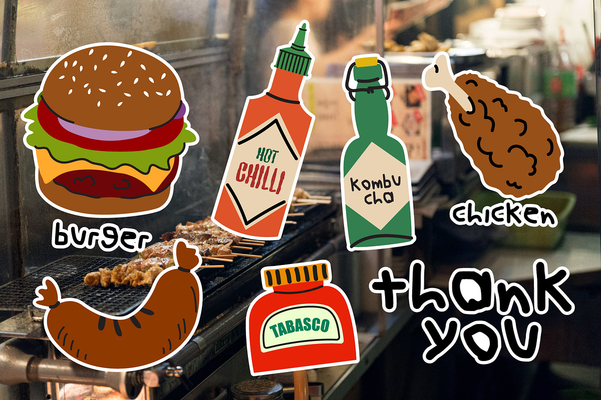 Fast Food Vector Elements, a Food Illustration by Luamor (Photo 9 of 9)