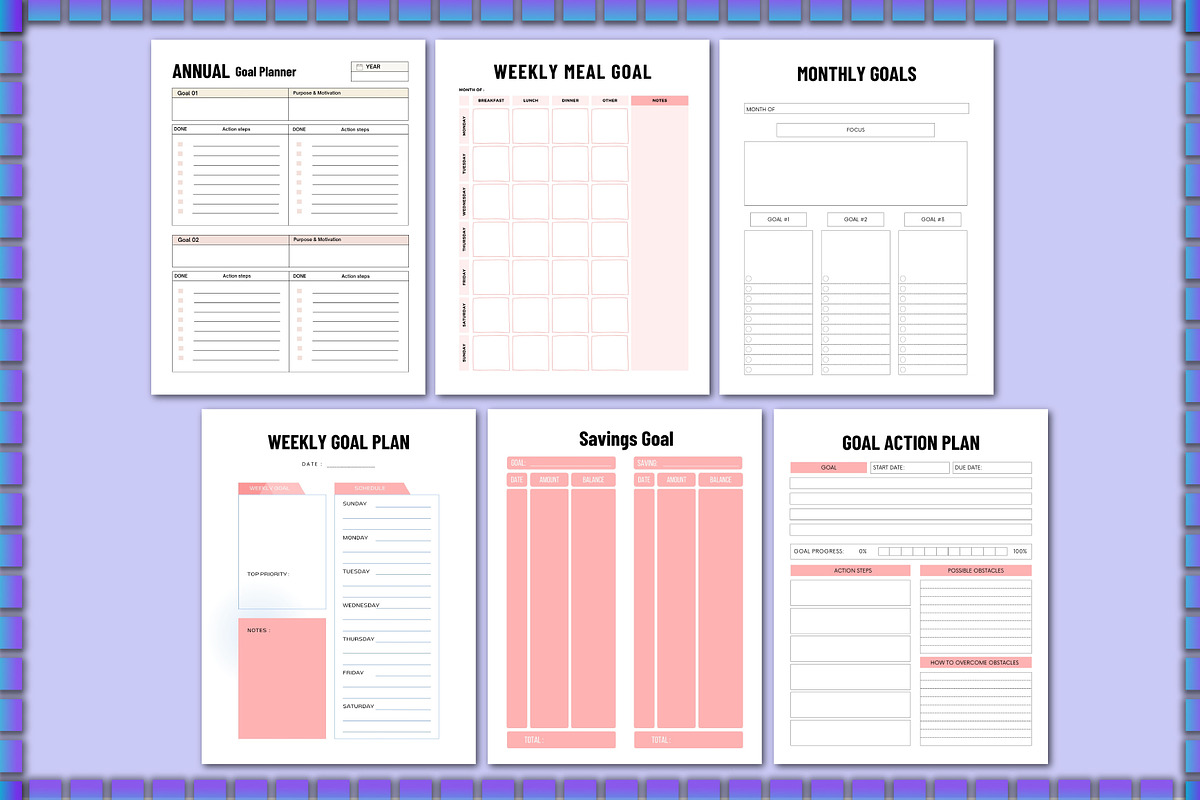 Printable Goal Planner For Canva, a Stationery Template by Shumaya (Photo 3 of 4)