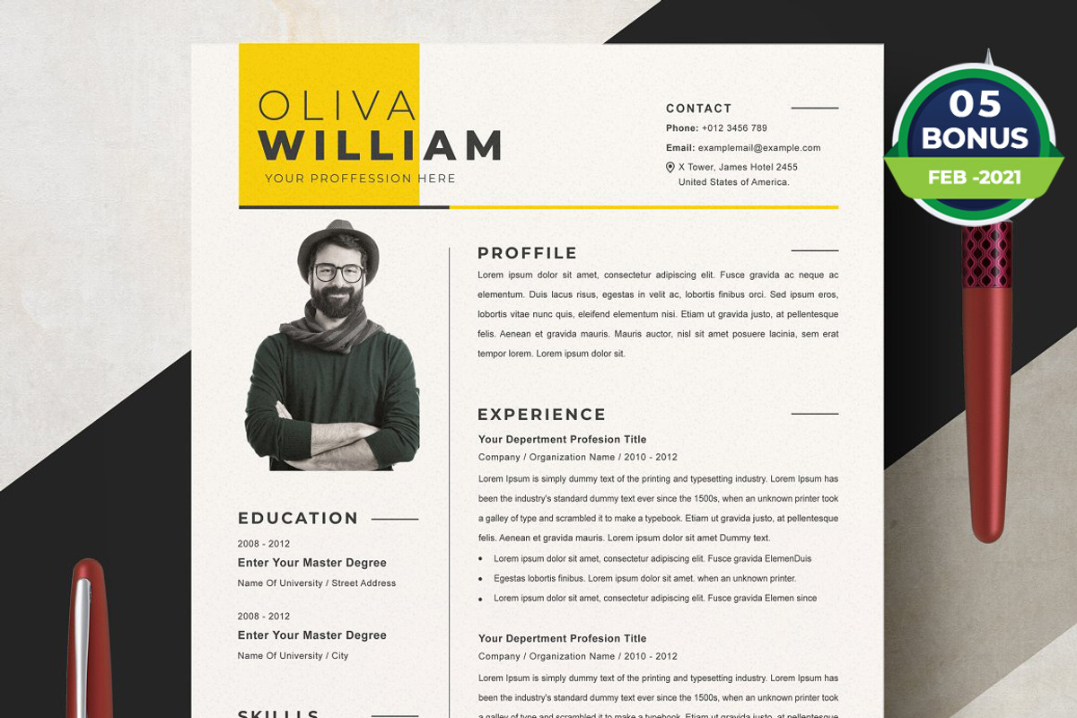 Resume/CV Bundle | 200+ for $29, a Resume Template by ResumeInventor (Photo 161 of 207)