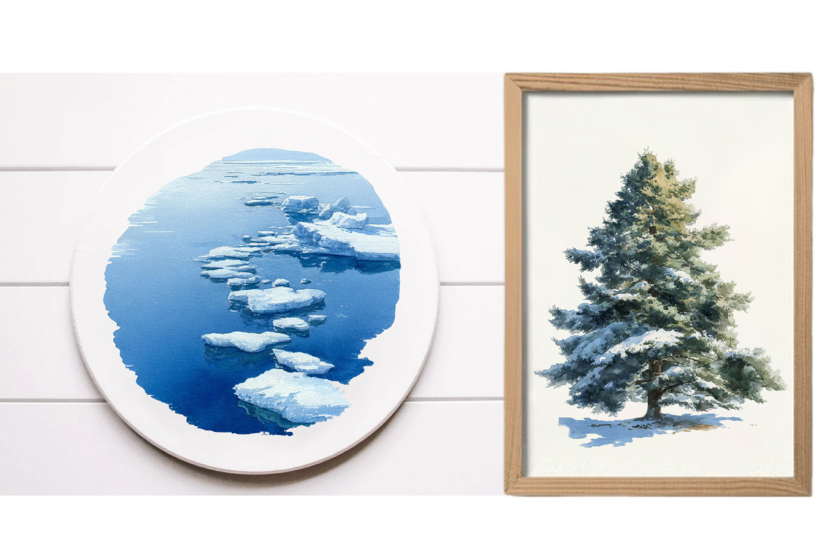 Winter Village Sublimation Clipart, an Illustration by Designworld (Photo 2 of 6)