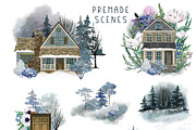 Watercolor Winter Scene Creator, an Object Graphic by JSolomatina (Thumbnail 11 of 19)