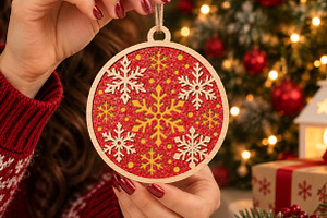 Double Snowflake Ornament SVG File