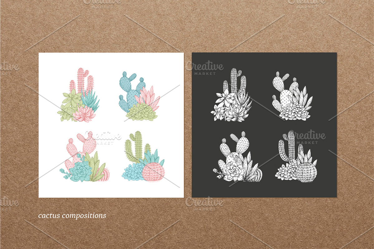 Cactus illustrations, an Illustration by adehoidar (Photo 6 of 6)