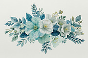 Cool Blue Watercolor Florals, an Illustration by Creativeshirt (Thumbnail 11 of 11)