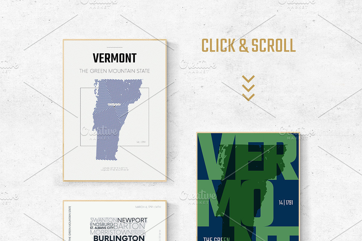 USA State Maps | Posters 3 Styles 1, an Illustration by MaximGertsen (Photo 6 of 8)