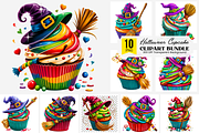 Witch Cupcake PNG Bundle, a Graphic by Clipart Studio (Thumbnail 1 of 11)