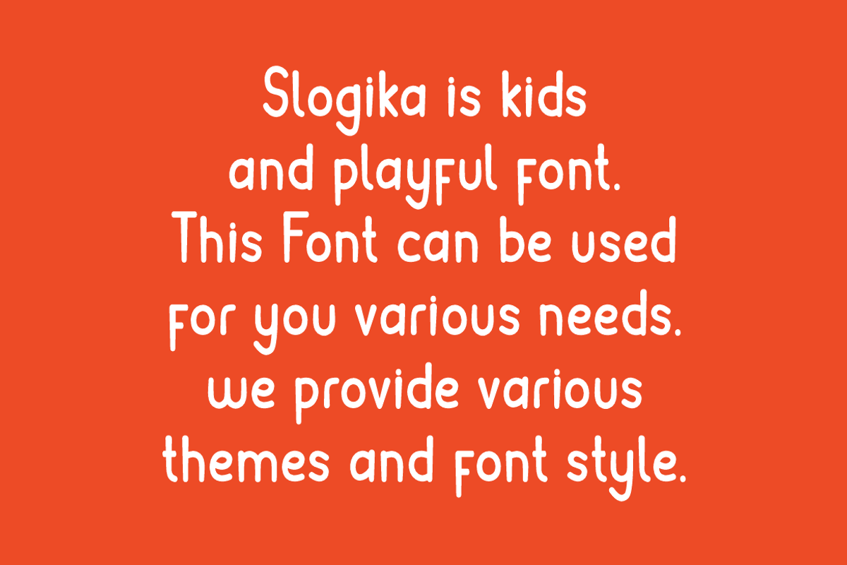 Slogika - Kids Font, a Sans Serif Font by Iqsiart Studio (Photo 4 of 6)
