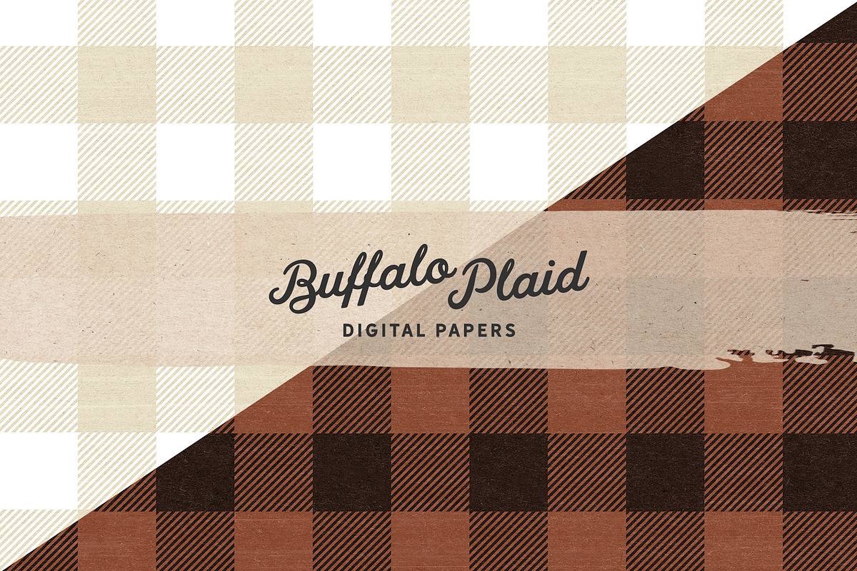 Autumn Buffalo Plaid Digital Papers, a Pattern Graphic by Indie Grace ...
