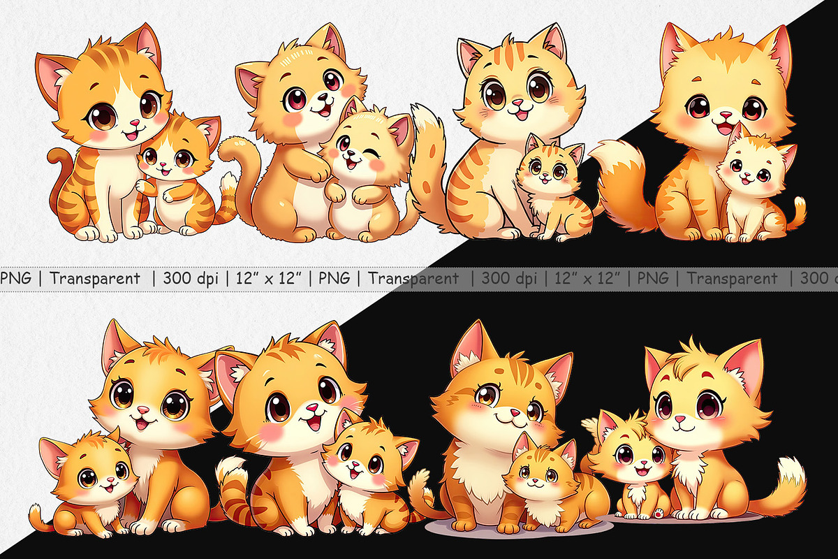 Cat Mother's Day Clipart, a Graphic by Artnoy (Photo 2 of 5)