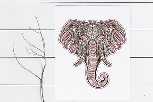 Vector elephant set