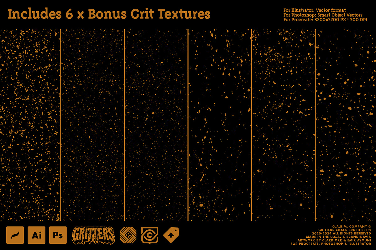 Gritters Chalk Brushes (Photoshop), a Brush Add-On by G.A.R.M. Company (Photo 13 of 13)