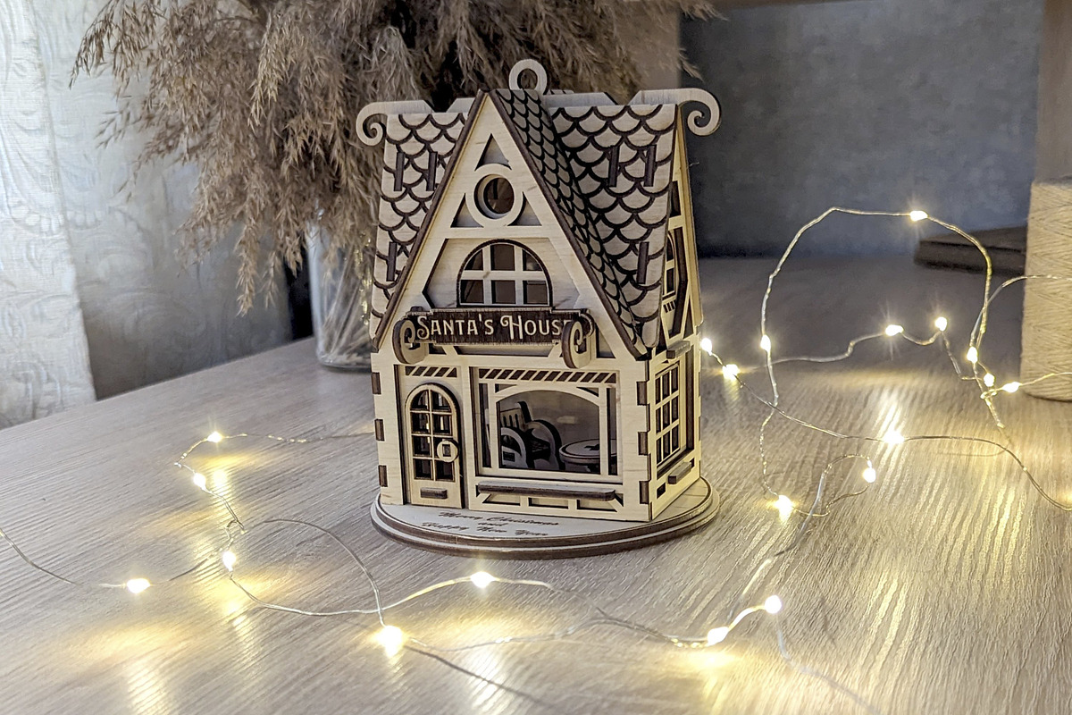 Santa's Christmas House - Laser Cut, an Object Graphic by VectorPainter (Photo 8 of 9)
