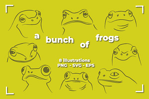a bunch of frogs (8 SVGs), an Animal Illustration by Bonfloret Studio