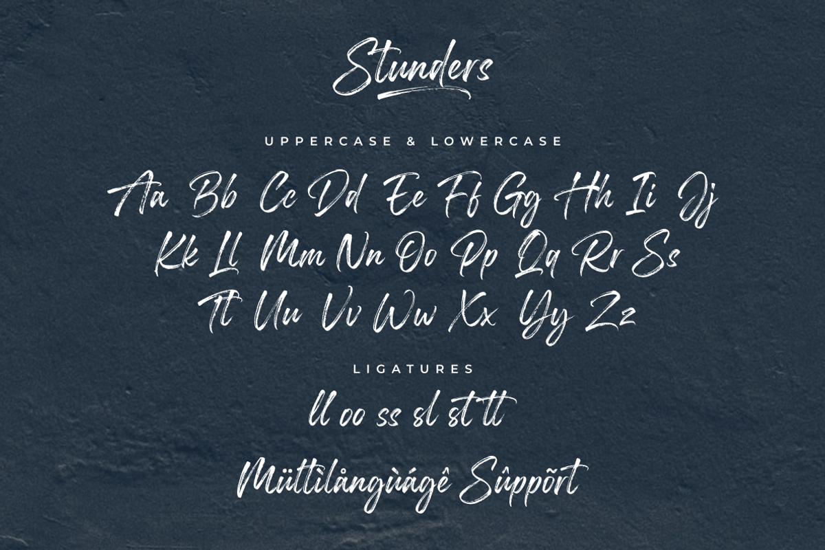 Stunders | Handwritten Brush Font, a Handwritten Font by Ghuroba Studio (Photo 9 of 10)