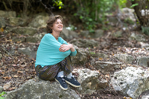 A happy young woman with short brown, a Person Photo by Imaginarium