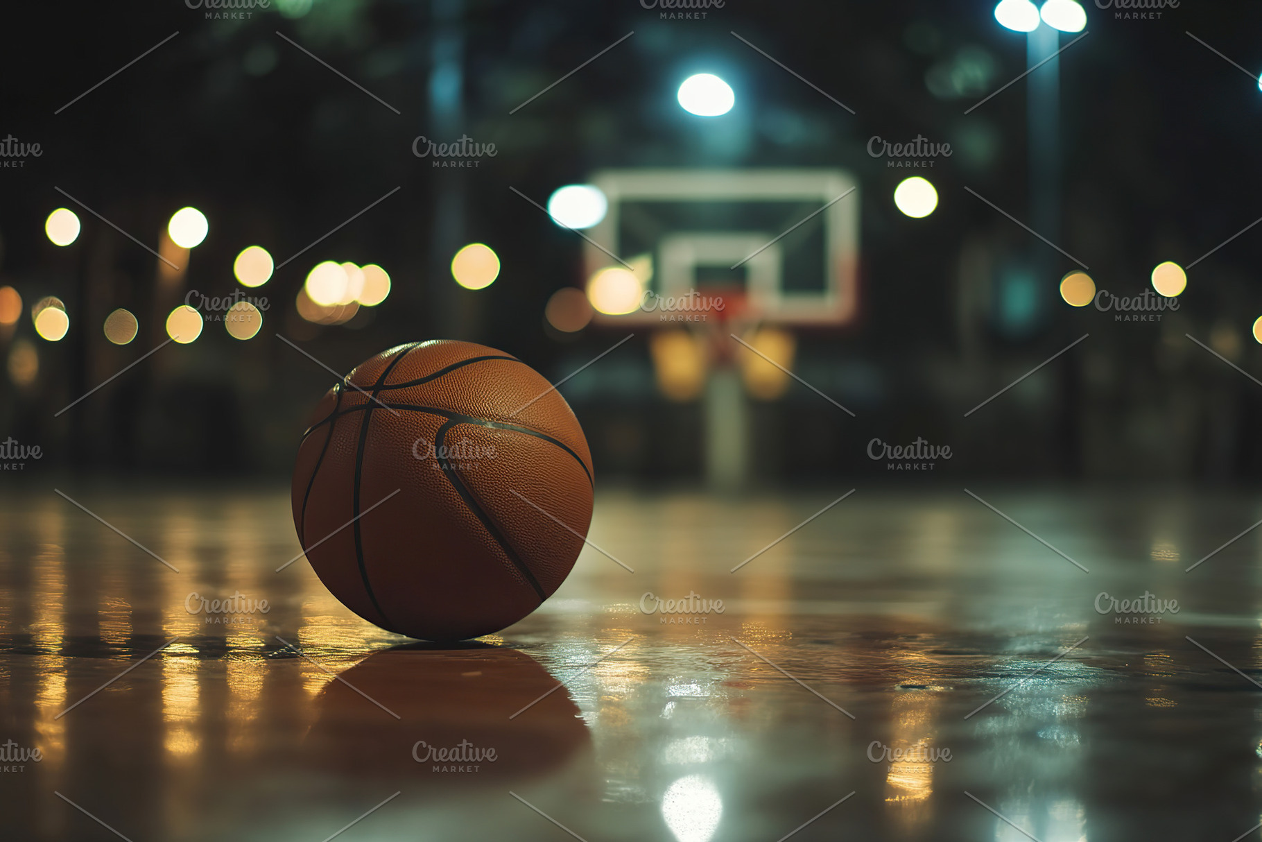 Basketball on wooden court, indoors, a Sports & Recreation Photo by AlyaAnd