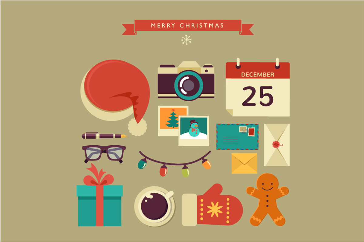 Christmas Infographics / flat icons, an Illustration by Marish (Photo 2 of 2)