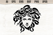 Stencil Medusa Face, a Decorative Illustration by MARYCRAFTIRIA (Thumbnail 1 of 3)