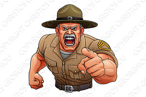 Drill Instructor Sergeant Bootcamp, a Person Illustration by Christos Georghiou