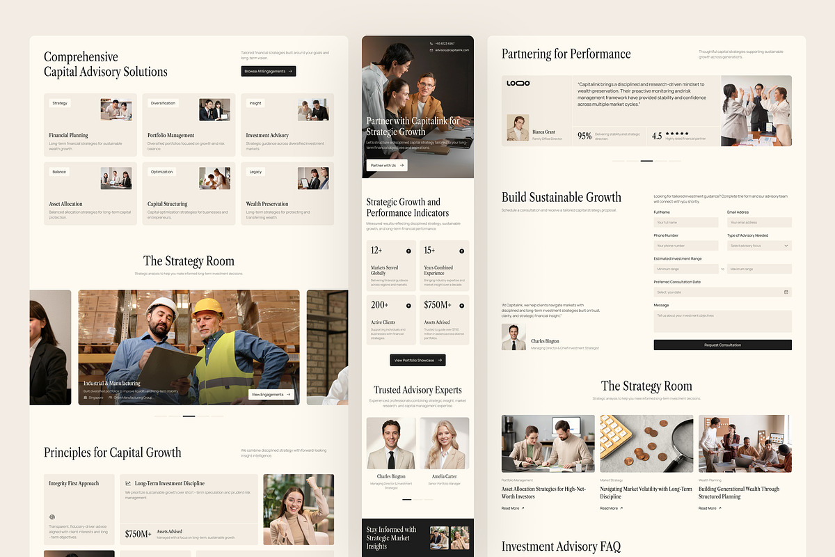 Investment Advisory Firm Website UI, an UI Kit Template by peterdraw (Photo 4 of 7)