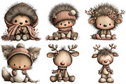 Cute Winter Animals Clipart, an Illustration by Craft Nest (Thumbnail 10 of 10)