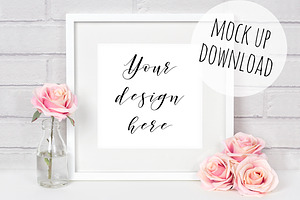 Pretty Square Frame Photo Mockup