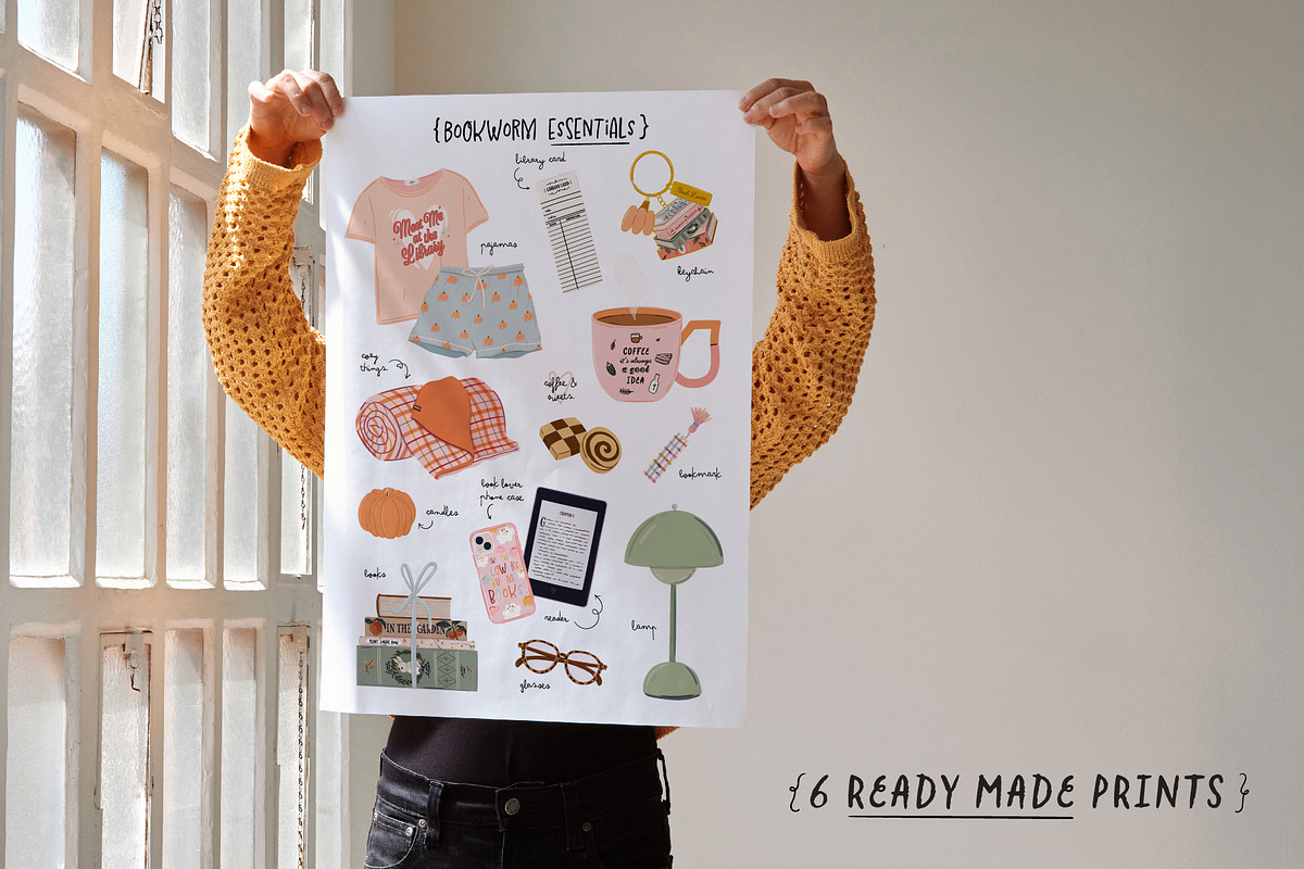 Book Lovers & Bookworms clipart, an Object Illustration by Ruslana Lubenets (Photo 9 of 15)