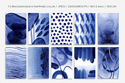 Sapphire Blue Clipart Watercolor, a Texture Graphic by FineArt (Thumbnail 2 of 12)