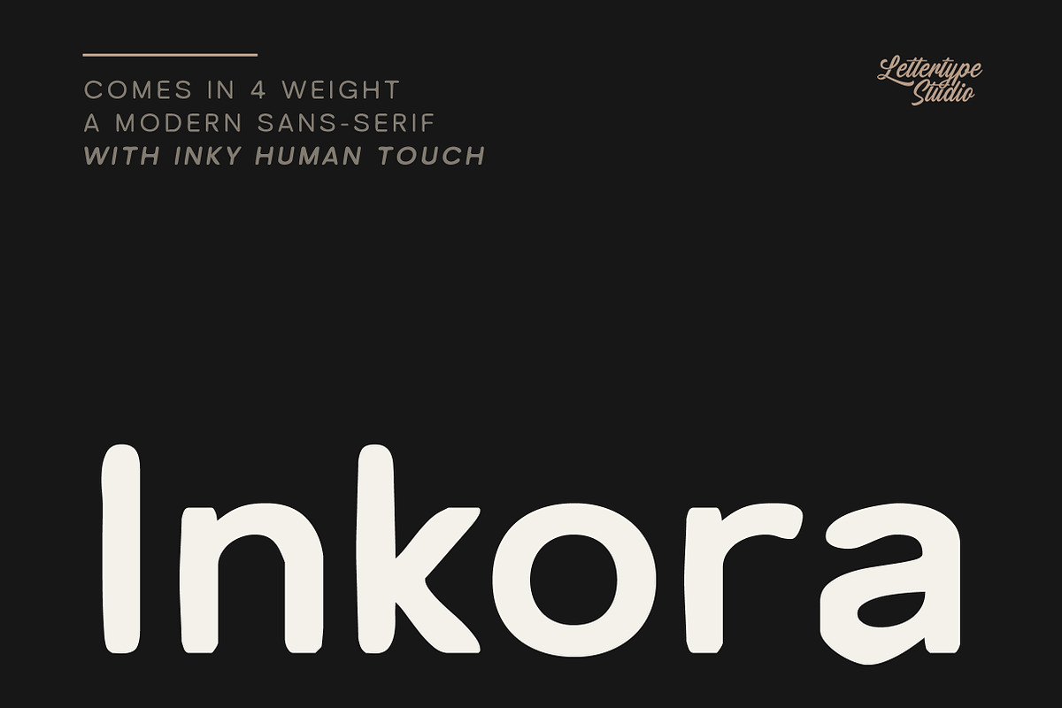 Inkora Sans - Modern Inky Display, a Sans Serif Font by Lettertype Studio (Photo 1 of 14)