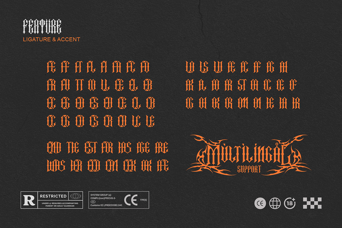 Crucifer – Dark Gothic Blackletter F, a Blackletter Font by Letterara (Photo 12 of 15)