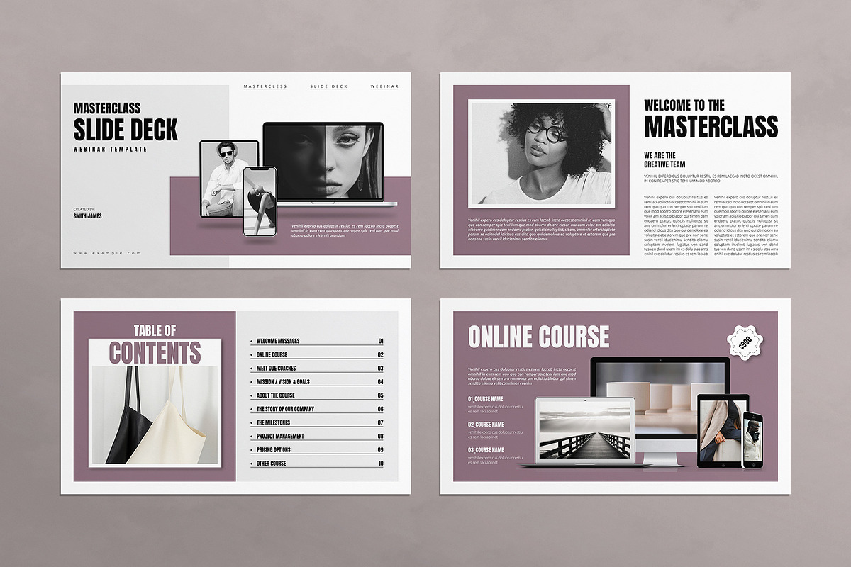 Masterclass Slide Deck Presentation, a Presentation Template by E-Type (Photo 3 of 7)