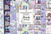 Book Lover Seamless Paper Pack, a Pattern Graphic by Masha  Studio (Thumbnail 1 of 9)