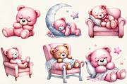 Sleeping Teddy Bear Clipart, an Illustration by DreamCafeArt (Thumbnail 2 of 6)