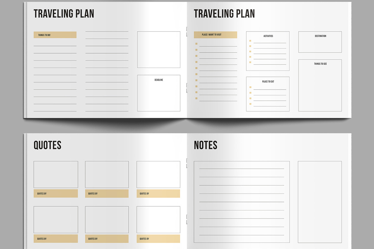 Journal Planner Template Landscape